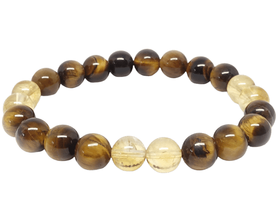 bracelet citrine œil du tigre
