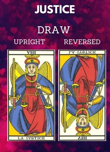free tarot the justice card from the tarot de marseille Love
