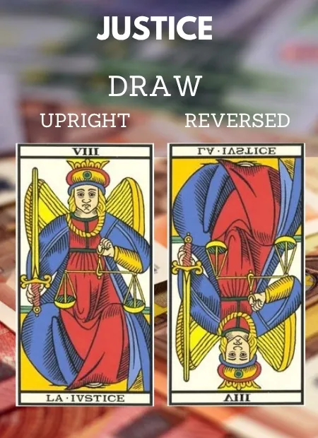 free tarot the justice card from the tarot de marseille Money