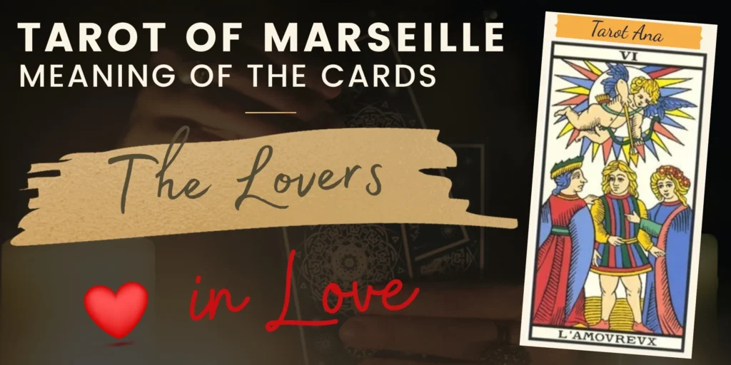 free tarot the lovers card from the tarot de marseille rectangle