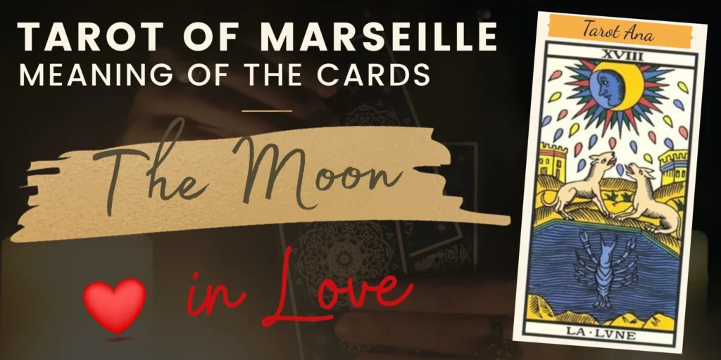 free tarot the moon card from the tarot de marseille rectangle