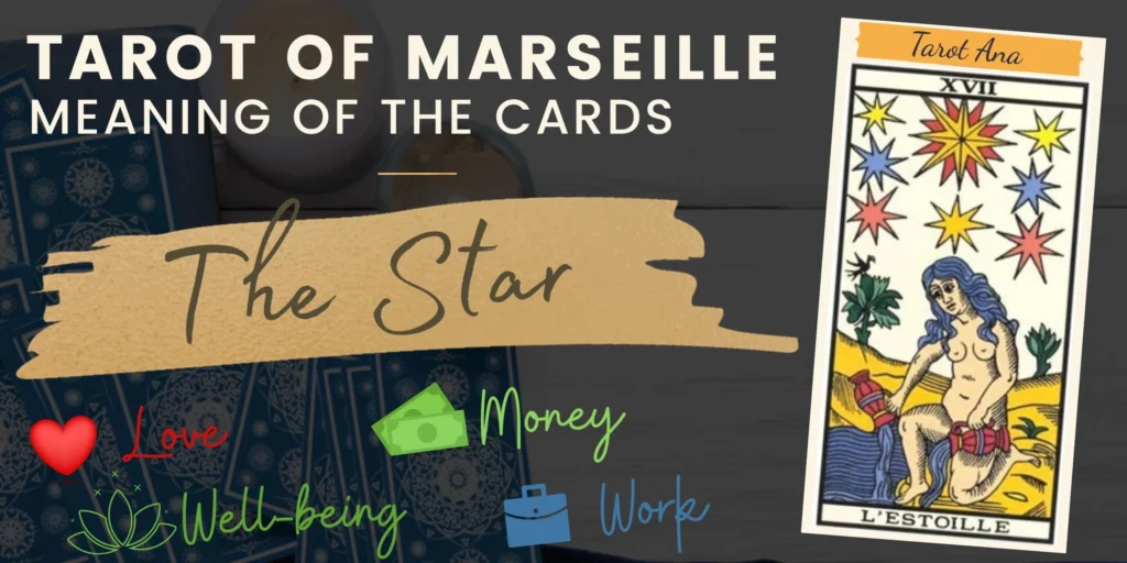 free tarot the star card from the tarot de marseille rectangle