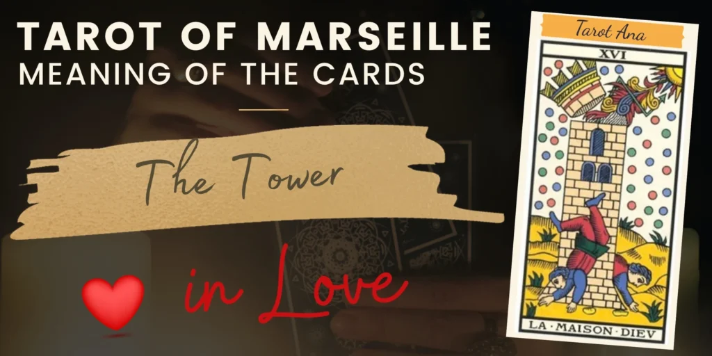 free tarot the tower card from the tarot de marseille rectangle