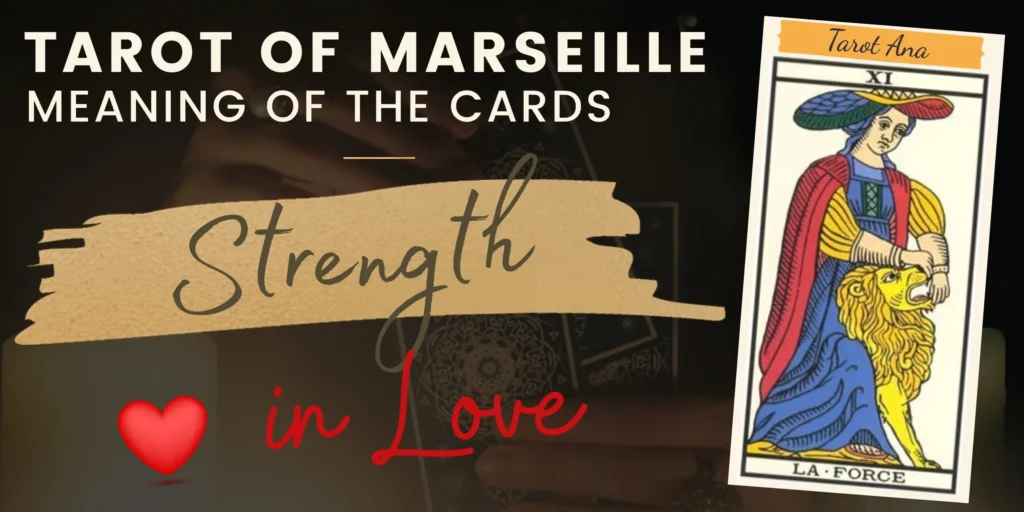 free tarot the strength card from the tarot de marseille rectangle