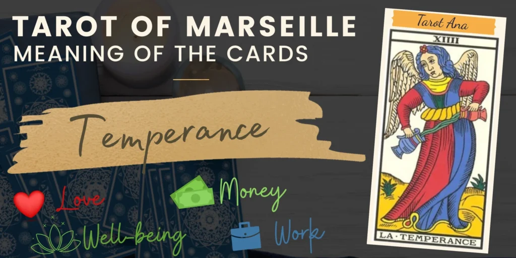 free tarot the temperance card from the tarot de marseille rectangle