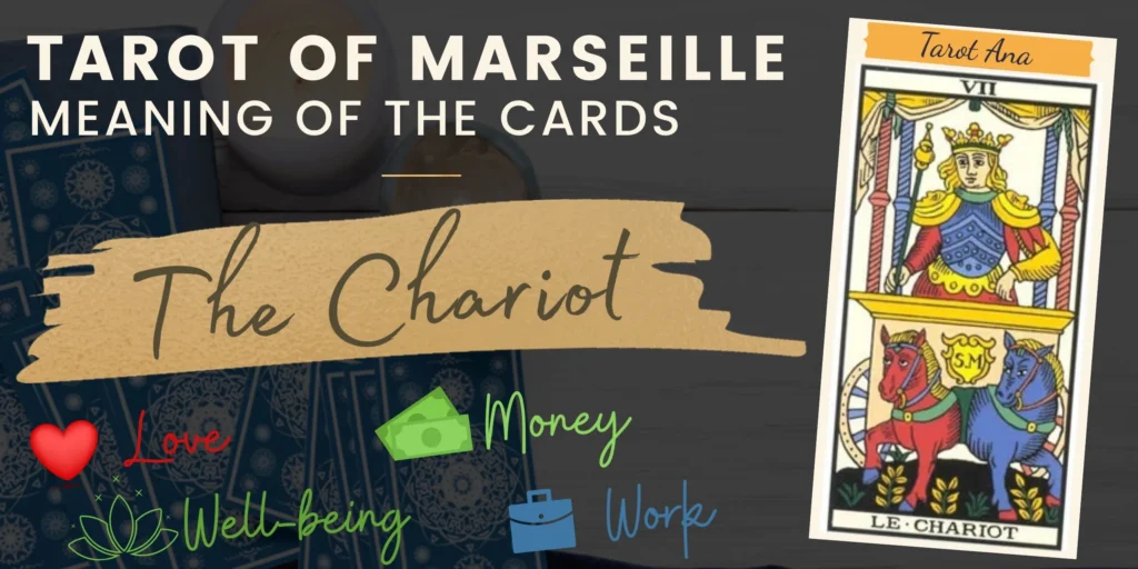 free tarot the chariot card from the tarot de marseille Rectangle