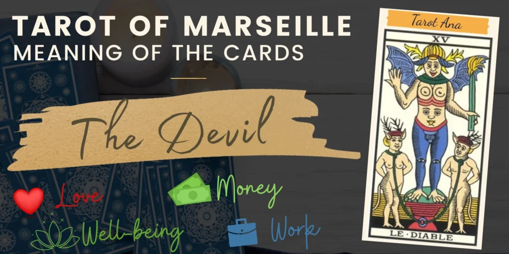 free tarot the devil card from the tarot de marseille rectangle