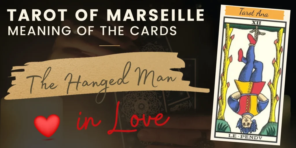 free tarot the hanged man card from the tarot de marseille rectangle