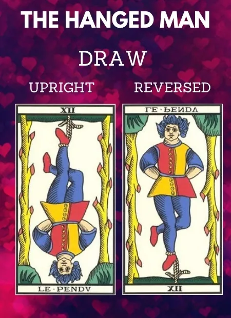free tarot the hanged man card from the tarot de marseille Love