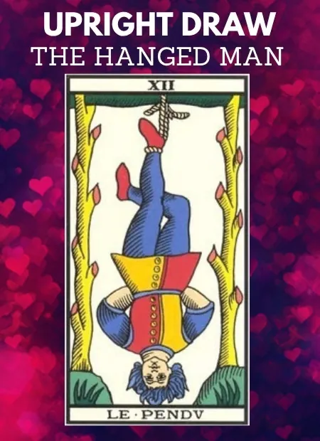 free tarot the hanged man card from the tarot de marseille upright