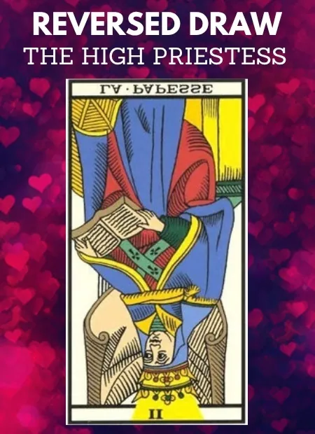 free tarot the high priestess card from the tarot de marseille reversed