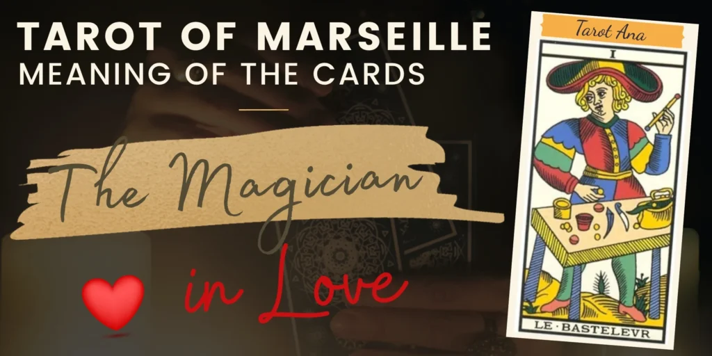 free tarot the magician card from the tarot de marseille rectangle