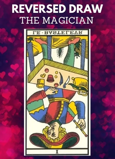 free tarot the magician card from the tarot de marseille reversed