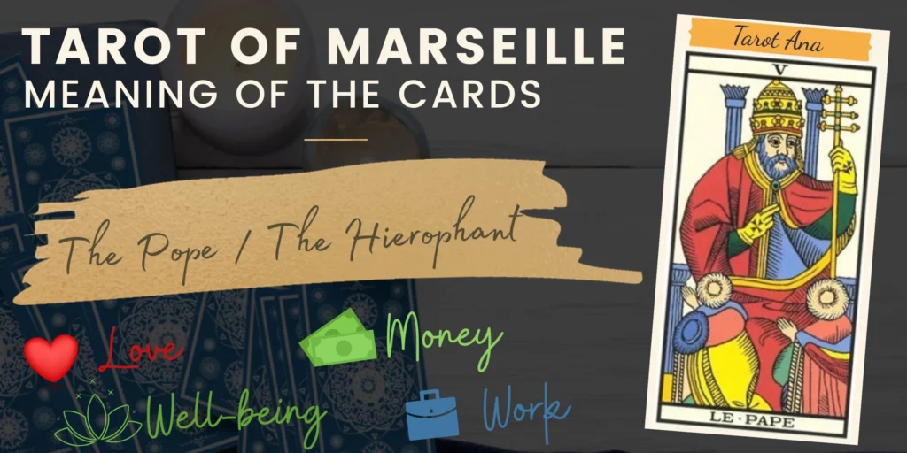 free tarot the hierophant card from the tarot de marseille rectangle