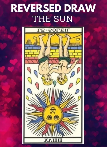 free tarot the sun card from the tarot de marseille reversed