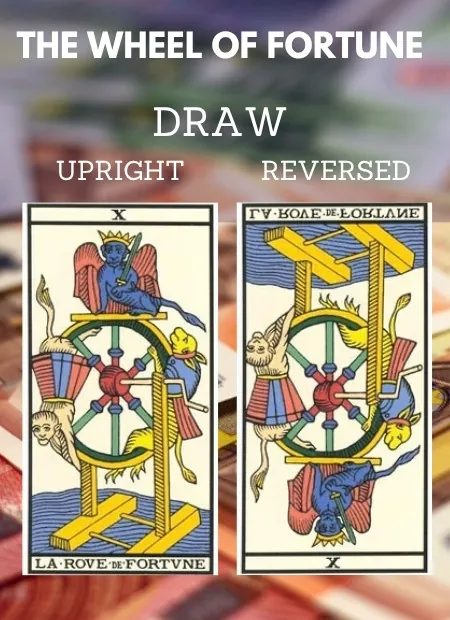free tarot the wheel of fortune card from the tarot de marseille Money