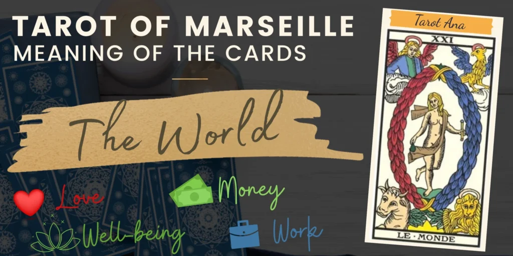 free tarot the world card from the tarot de marseille rectangle