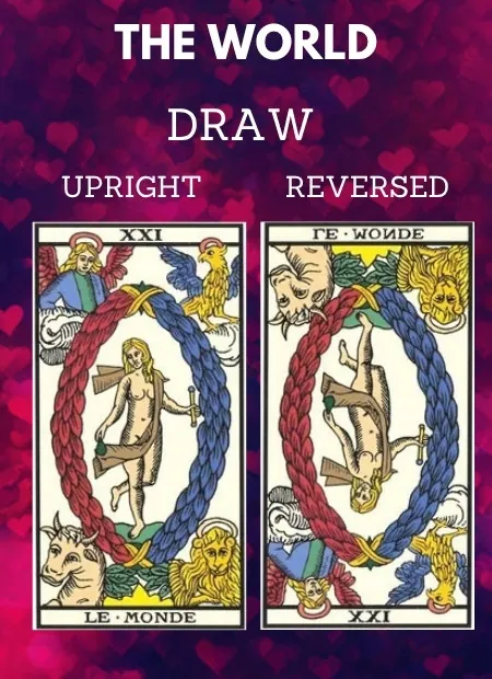 free tarot the world card from the tarot de marseille Love