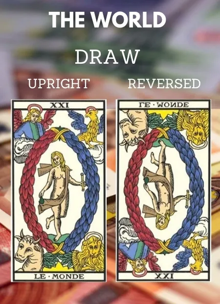 free tarot the world card from the tarot de marseille Money