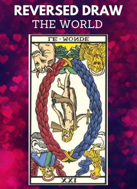 free tarot the world card from the tarot de marseille reversed