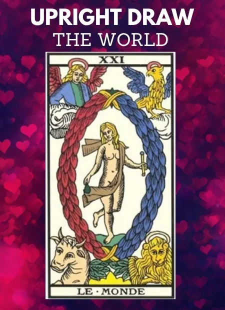 free tarot the world card from the tarot de marseille upright
