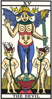 free tarot the devil card from the tarot de marseille