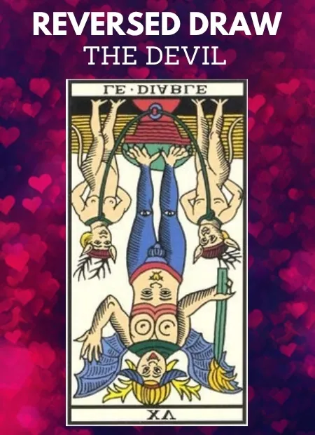 free tarot the devil card from the tarot de marseille reversed