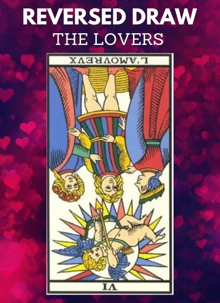 free tarot the lovers card from the tarot de marseille reversed