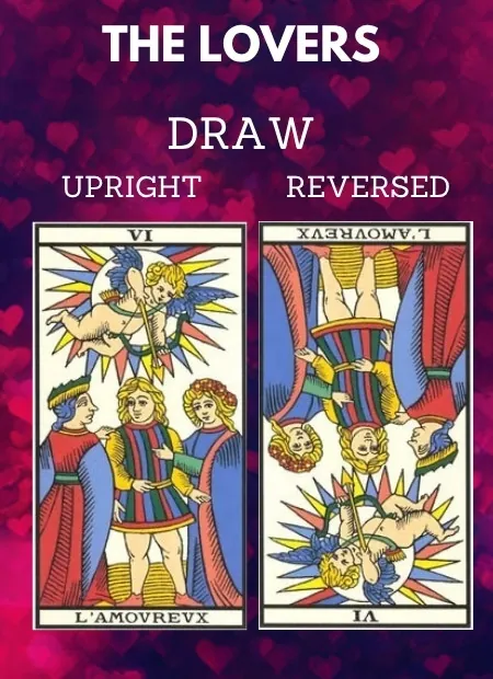 free tarot the lovers card from the tarot de marseille Love