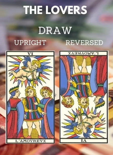 free tarot the lovers card from the tarot de marseille Money