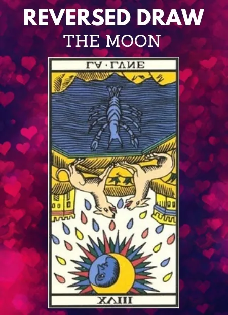 free tarot the moon card from the tarot de marseille reversed