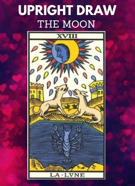 free tarot the moon card from the tarot de marseille upright