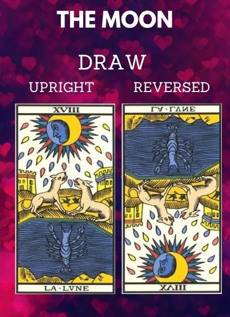 free tarot the moon card from the tarot de marseille Love