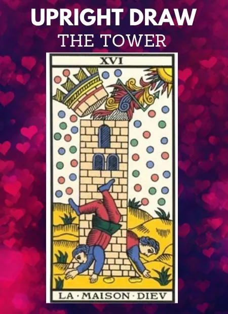 free tarot the tower card from the tarot de marseille upright