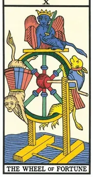 free tarot the wheel of fortune card from the tarot de marseille